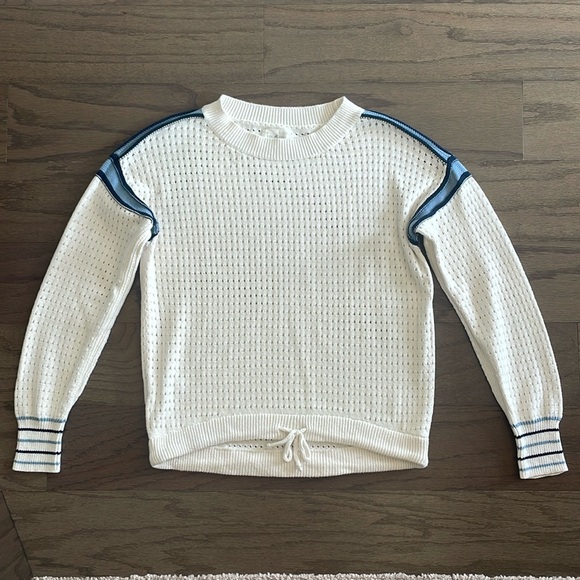 Lou and Grey Cream Open Knit Crewneck Sweater - Size XS - Picture 1 of 8